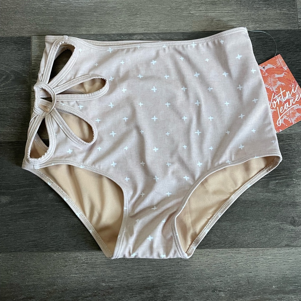 Kortni Jeane Flower Cut Out High-Waisted Bikini Bottom